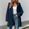 Women's Casual Hooded Button-Up Jacket, Fall and Winter Outerwear for Everyday Wear