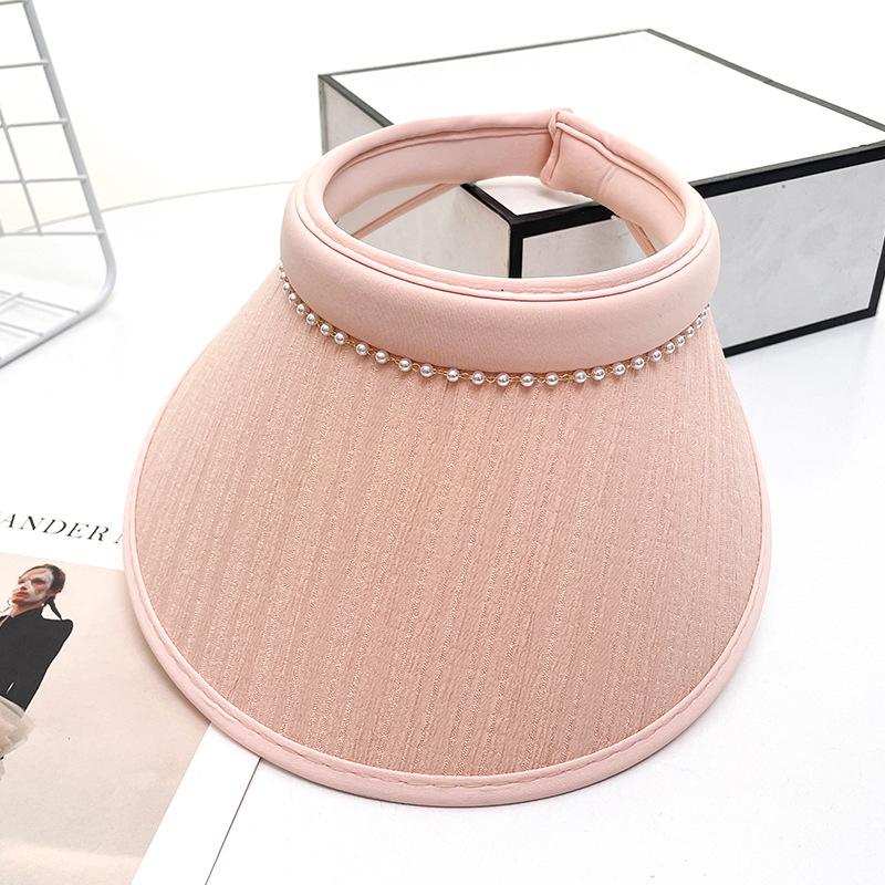 Pearl Empty Top Hat Children Summer Japanese Sweet Sun Hat Outdoor Travel Versatile Face Small Headband Sun Protection Hat
