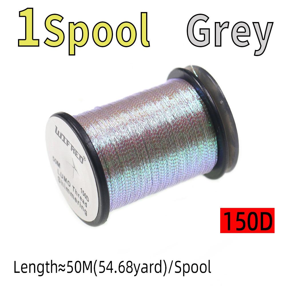 1Spool 150D Shimmering Lumo Fly Tying Thread Material Flashy and Glow Ideal for Buzzers, Dry/Wet Flies & Fly Body