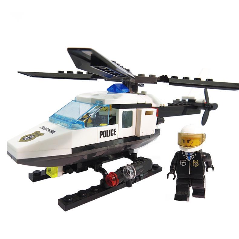 Children's Intellectual Toys: Police Helicopter Building Block Set #6729