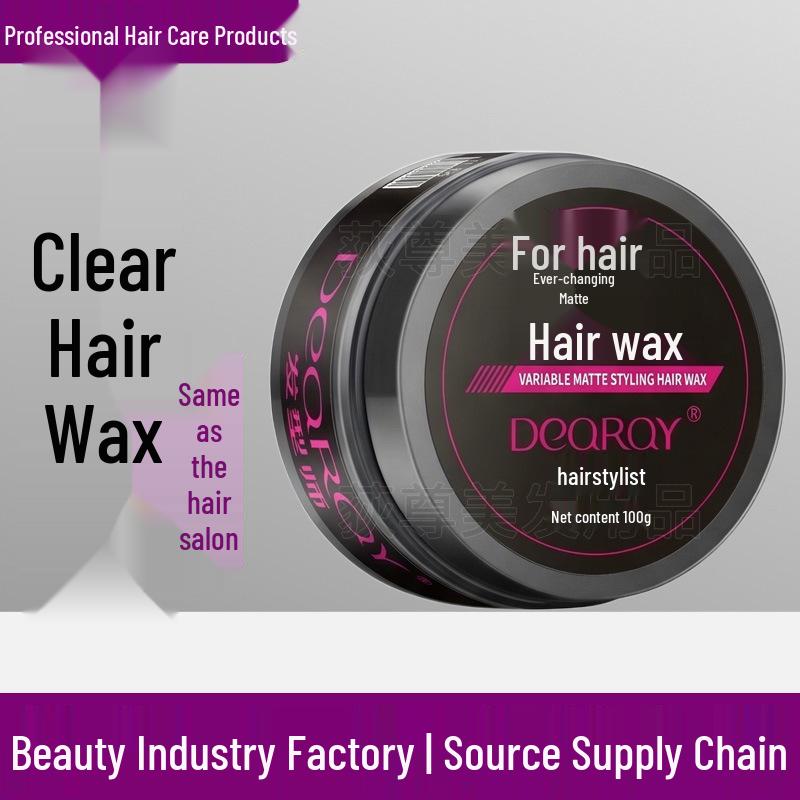 DEQRQY Matte Styling Hair Wax for Salon Use - Volumizing & Versatile Versatile Hair Wax (Transparent Gel)