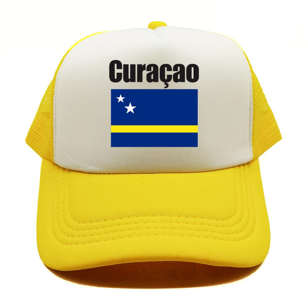 Curaao Flag Trucker Hat Summer Unisex Cool Hat Country Fans Baseball Caps New Outdoor Mesh Net Dad Gift Snapback Caps