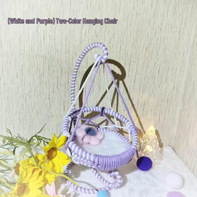Hand-Woven Cotton Doll Hanging Chair Basket Swing Hammock – Free Home Shipping