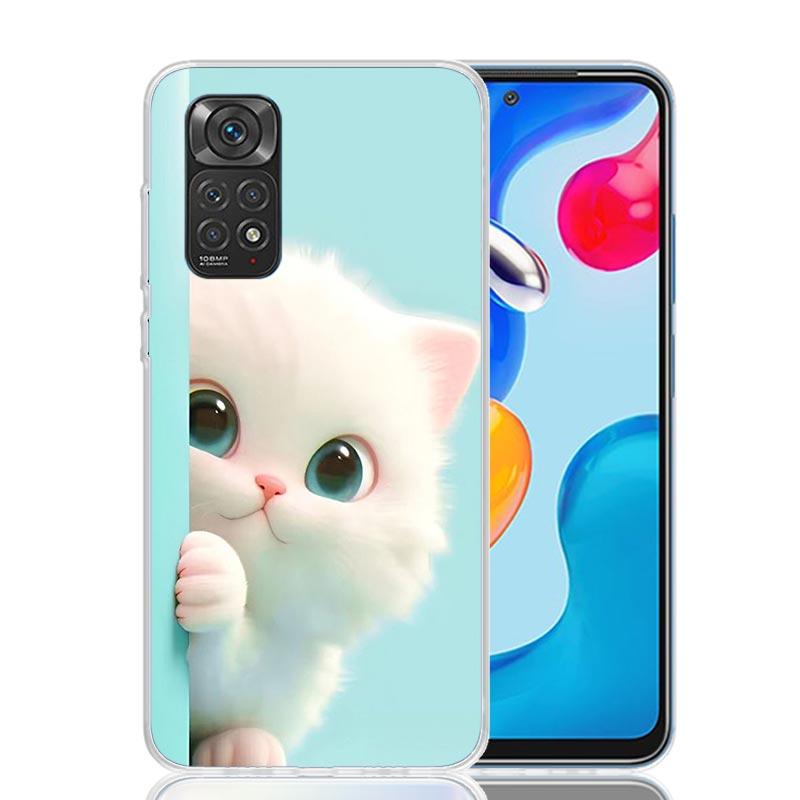 Cat Cute Kitten Cartoon Phone Case For Xiaomi Redmi Note 15 14 13 12S 12 Pro Plus 11S 11E 11 11T 10S 10 Art Soft Pattern Cover R