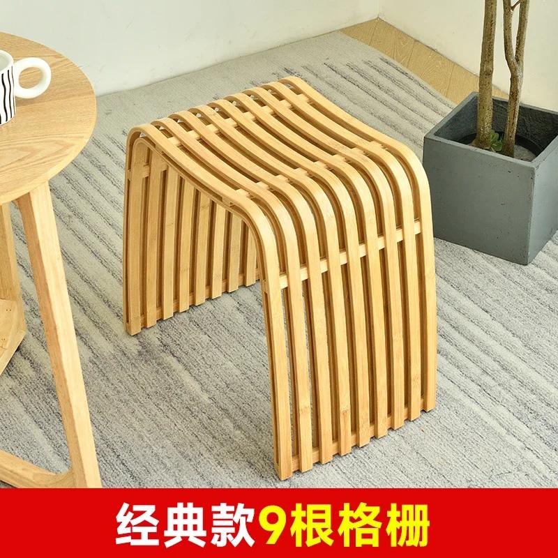 

Бамбуковый туалетный столик для домашнего использования Церемония Отдых Пеленальный табурет для обуви Туалетный табурет для ванной комнаты Подставка для ног Мебель в скандинавском стиле