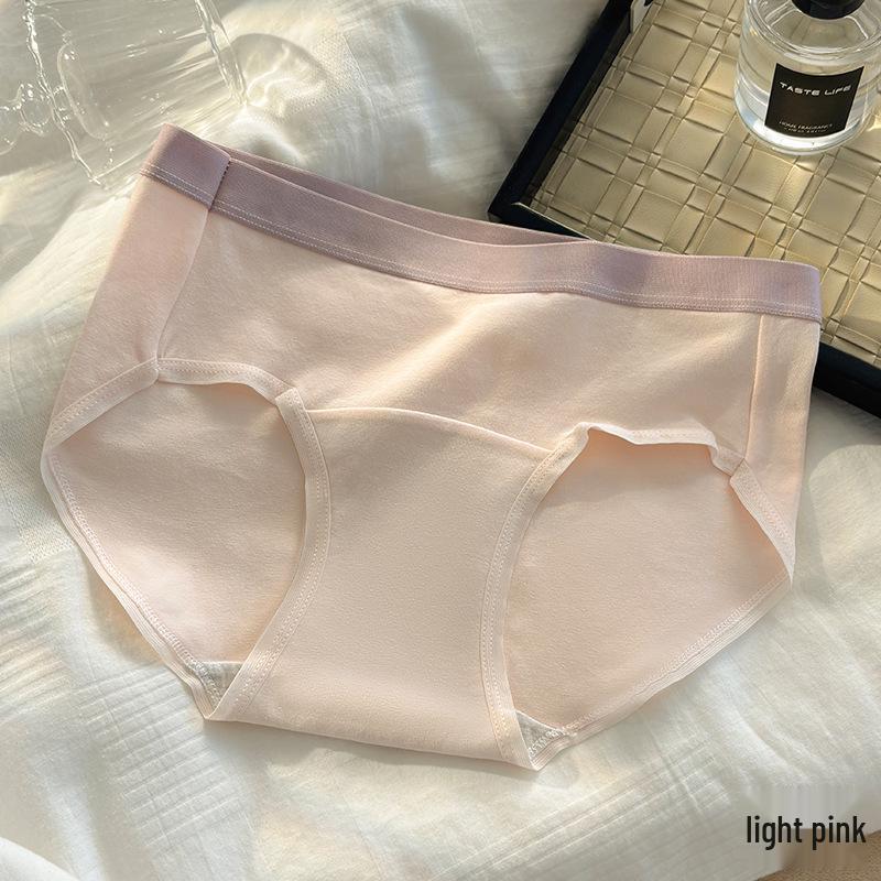 7A Antibacterial Cotton Women's Breathable Color Block Extended Crotch Underwear – Comfortable and Simple Design for Girls