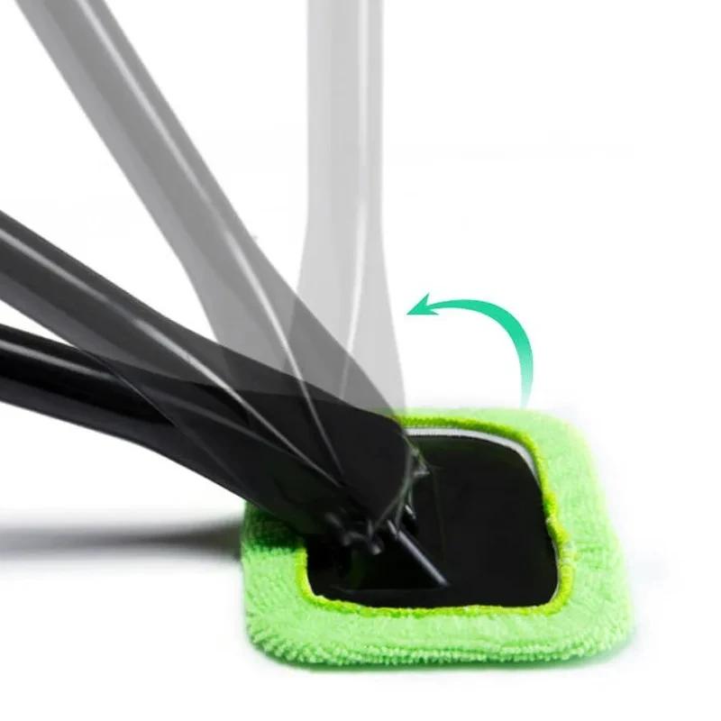 Car Window Cleaner Brush Kit Windshield Microfiber Cleaning Wash Tool Inside Interior Auto Glass Wiper with Long Handle Car Acce