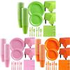 Monochrome Party Set Disposable Plastic Plate Cup Napkin Tableware Birthday Party Christmas Wedding Party