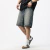 Summer Handmade Ink-splashed Monkey Spray-dyeed Shorts New Loose-washed Denim Five-point Pants