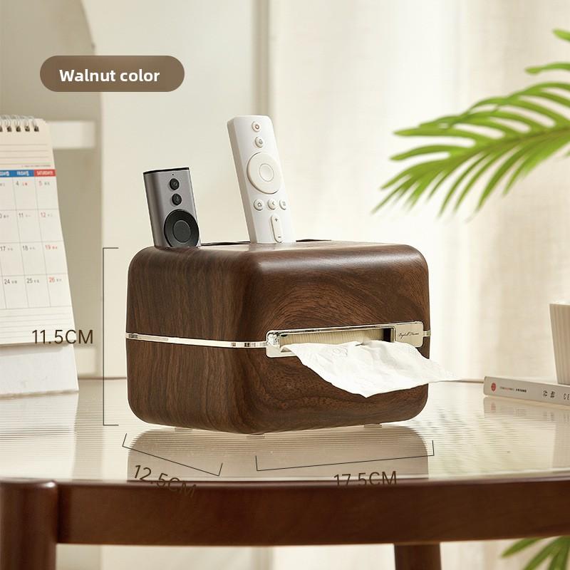 Tissue Storage Box, Home Desktop Tissue Box, Living Room Coffee Table, Remote Control Storage, Wood-grain Imitation Dinner Paper Box