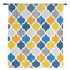 Golden Yellow Blue Geometric Moroccan Retro Transparent Curtains Perfect for Living Room Decoration Window Panel Curtain Kitchen Tulle Sheer Fabric
