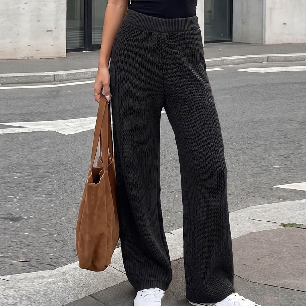 Women's Casual High Waist Straight Wide Leg Pants