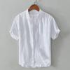 Men's Casual Japanese-Style Short-Sleeve Cotton Linen Shirt