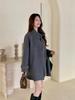 25 New French High-End Women's Wool Coat - Mid-Length Cape Shawl, Slim Fit Overcoat for Autumn and Winter