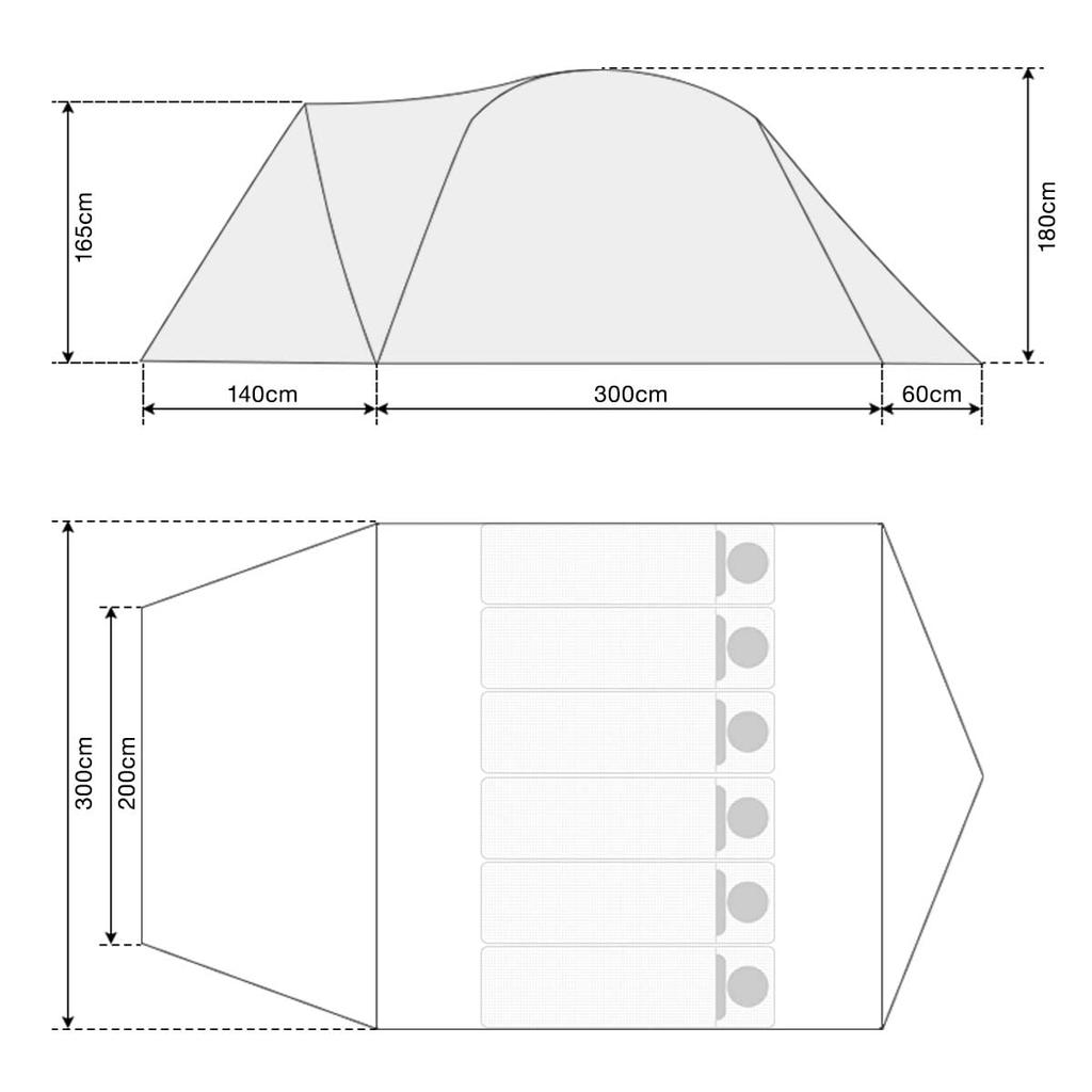 FIELDOOR Tent 300 Ground Sheet Large Person Dome Tent Camping Tent Easy Setup Pull the UV Water Silver Canopy Easy Setup One-Touch [Light Beige] & -