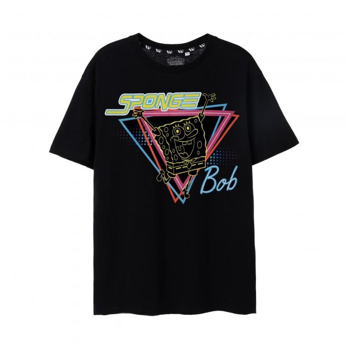 SpongeBob SquarePants Womens/Ladies 80s Neon Short-Sleeved T-Shirt 12 UK noir