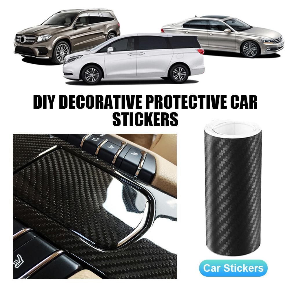 3D Carbon Fiber Car Sticker Protector Car Bumper Door Guard Protection Film Waterproof Car Threshold Door Edge Anti Scratch Tape