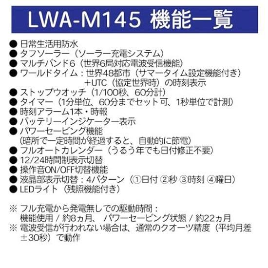 Casio Wristwatch Wave Scepter Domestic Genuine Product Radio Solar LWA-M145-7AJF Ladies White
