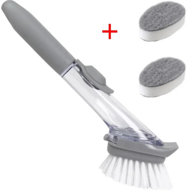 

Dish Brush with Soap Dispenser Multi Use Soap Dispensing Scrub Brush for Household Universal Kitchen Dish Palm Brush with Tary about 9.2x12.2cm