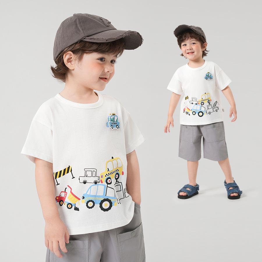 Rightou Summer 2025 Boys' Short-Sleeve T-Shirt - New Children's Toddler Top, Lightweight Half-Sleeve Style