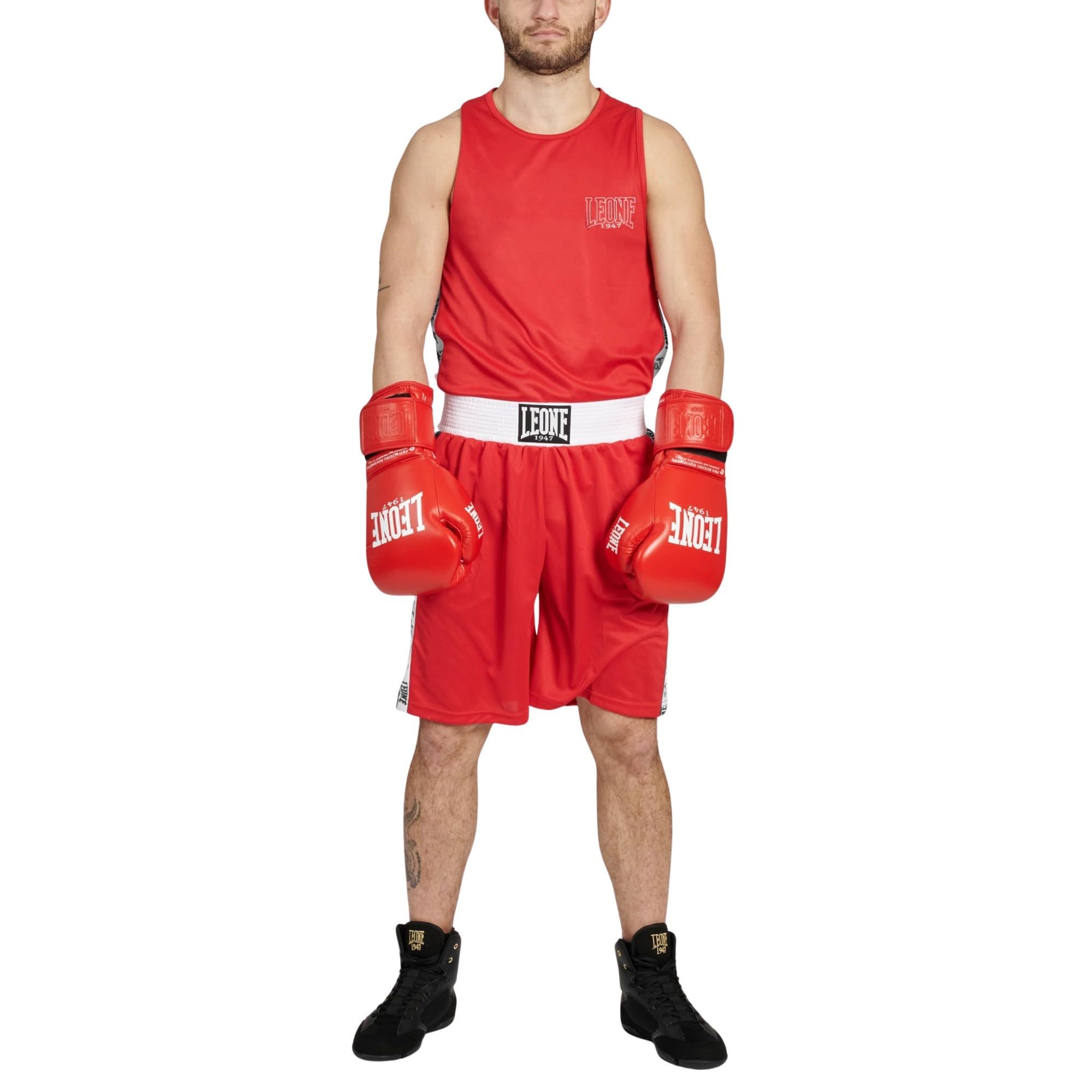 

Leone 1947 ICONIC BOXING TANK, Unisex Boxing Tank Top with Logo and Side Stripe on Left Chest (Size M), Red, AB231 [Authentic]