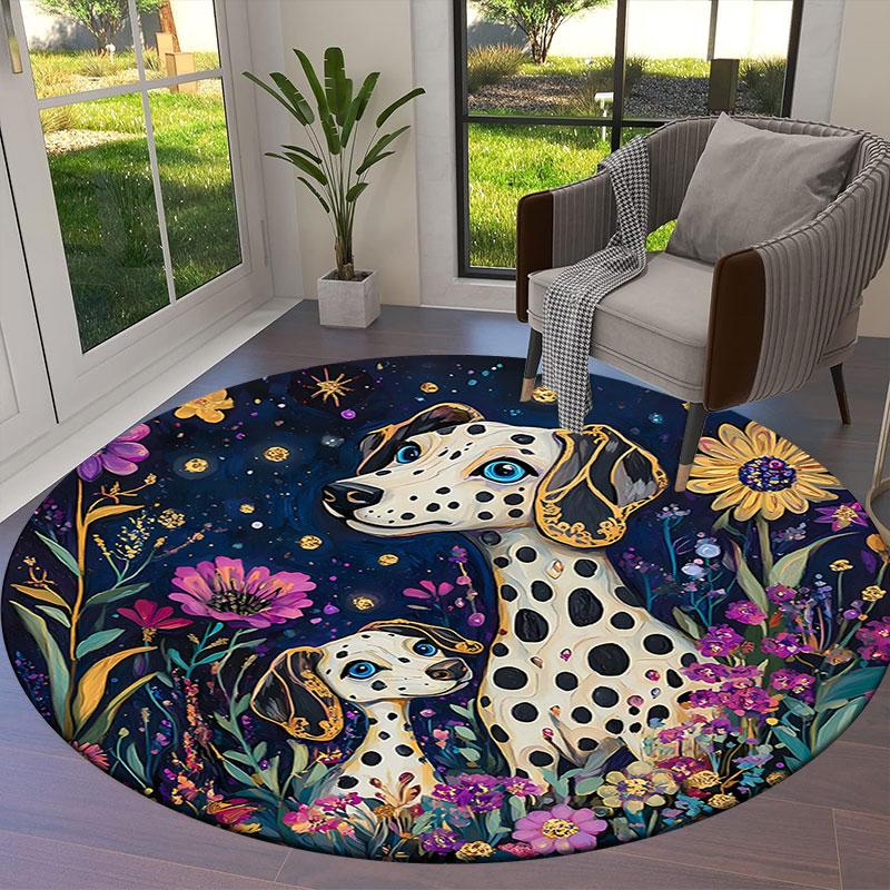 Colorfulanimal Round Area Rug,Carpet Rug for Living Room Bedroom Sofa Playroom Decor,Non-slip Floor Mat