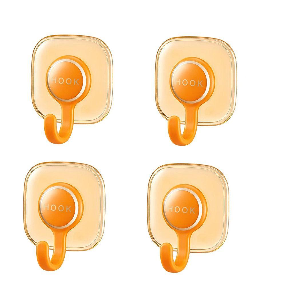 4Pcs/Pack Self Adhesive Bathroom Hooks Wall Mounted Towel Rack Coat Hanger  Key Cloth