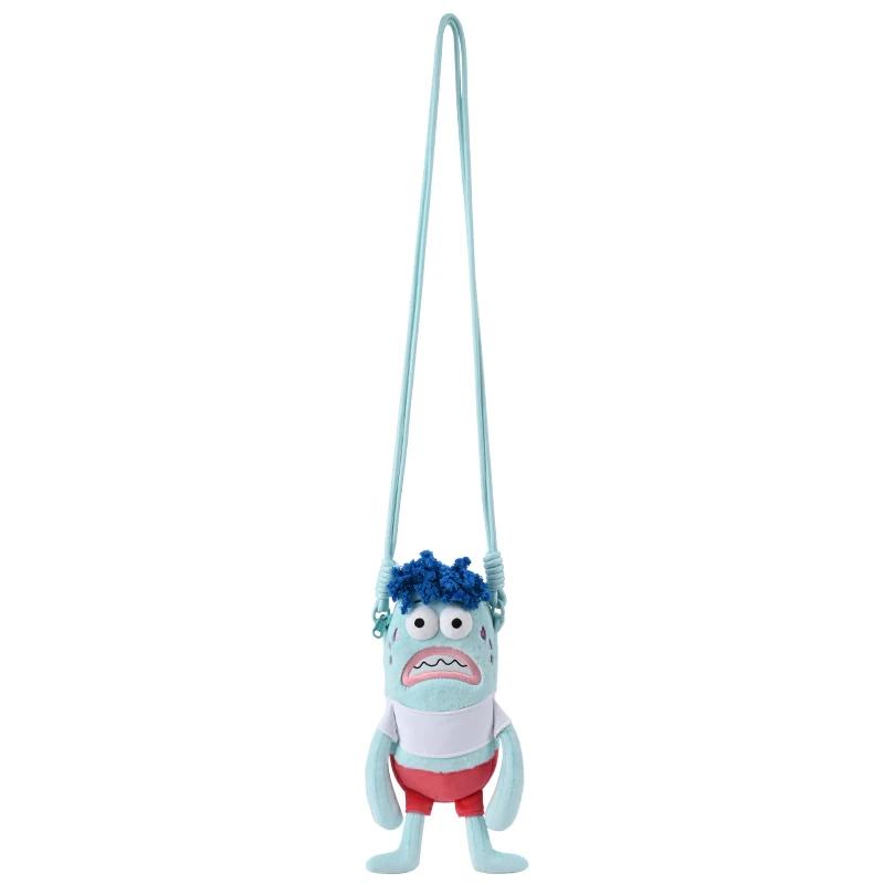 Ugly Cute Spongebob Cartoon Fish Plush Crossbody Bag Weird Stuffed Doll Shoulder Purse Gift