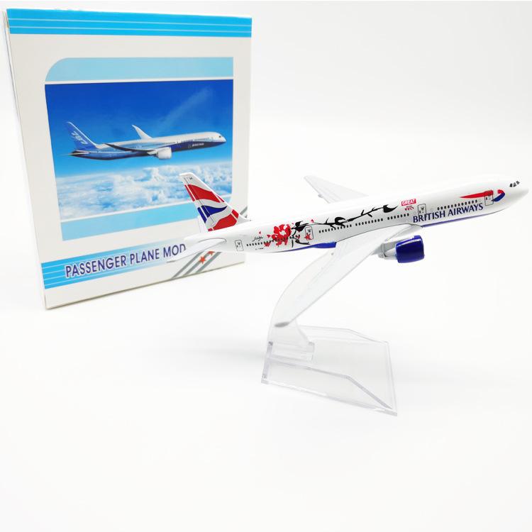 

16CM Alloy Airplane Model British Plum 777 Collectible With Landing Gear Children s Toy Gift