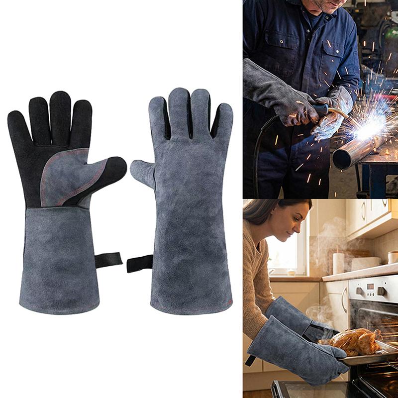40Cm Long Welding Gloves Tig/Mig Welding Gloves Bbq Oven Glove Guantes Para Soldar Heat- Insulated Mittens