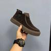 Men's shoes autumn and winter new cotton shoes pure leather one foot casual frosted leather shoes round toe fashion