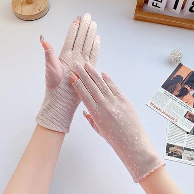 Sonnenhandschuhe Sommer dünn UV-Schutz Eis-Seide Spitze