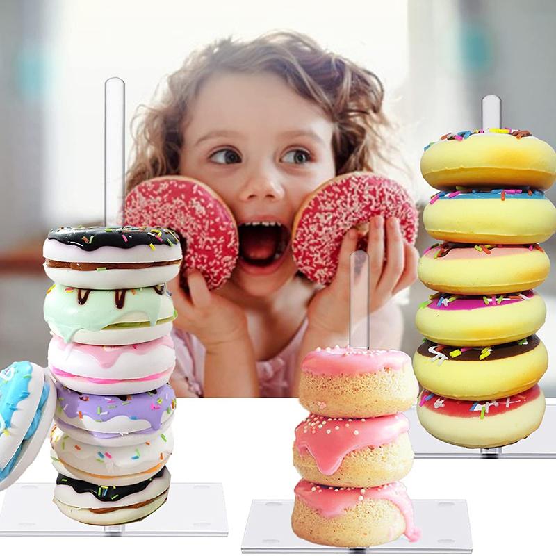 Acrylic Doughnut Holder Dessert Display Rack Dim Sum Bread Sales Rack Donut Stand Birthday Party Wedding Table Decoration