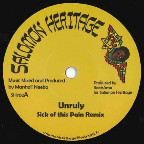 

7inch Record UNRULY / MARSHALL NECKO - Sick Of This Pain Remix / Riddim SH702 Salomon Heritag 2021 Europe Reggae, Ska & Dub