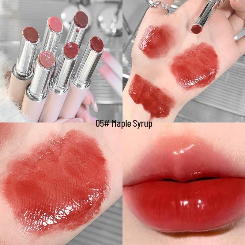 Gege Bear Solid Lip Gloss: Moisturizing, Delicate Color, Water-Light, Pseudo-Nude Mirror Finish.