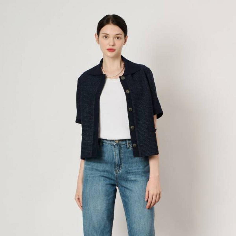 Жакет Bcbg с твидовым воротником B4m4j121 Navy (55)/55