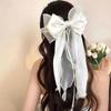 Lace Bow Ribbon Hair Clips Long Tails Ribbon Satin Hairpins Fashion Coquette Barrettes  Women Girls
