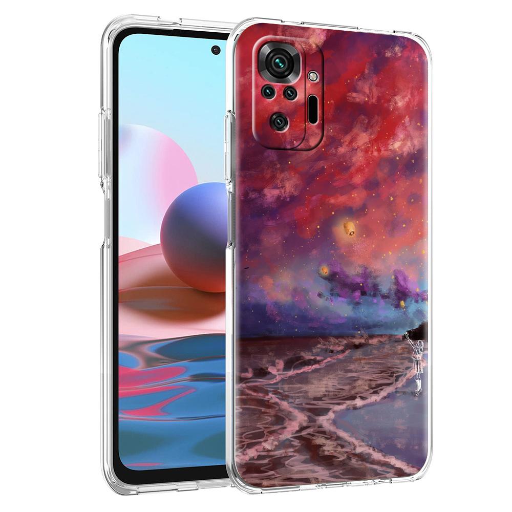 Custodia per Telefono Per Xiaomi Poco X3 NFC M3 F3 Redmi Note 9S 9 8 10 Pro 7 8T 9C 9A 8A K40 Cover Trasparente Spazio Colorato Galassia Universo
