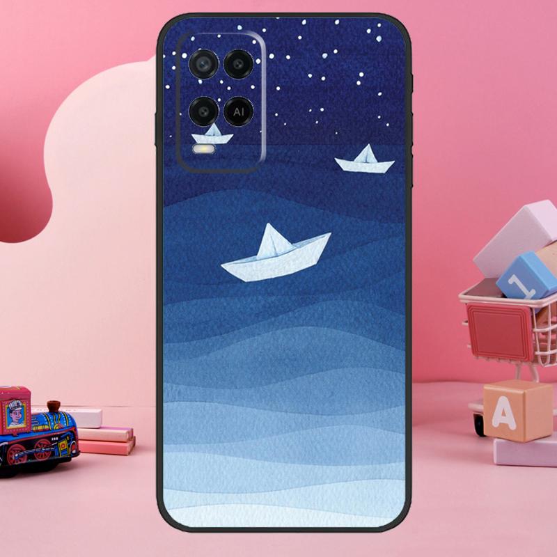 Ocean Waves Sailboat Case For Oppo A18 A38 A58 A78 A98 A74 A54 A94 A80 A60 A40 A96 A76 A16 A15 A17 A57 A77 A5 Pro