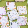 Cartoon Animal Fruit Sticky Notes, 50 Sheets, Thick Ink-Resistant, High-Value Student Memo Pad