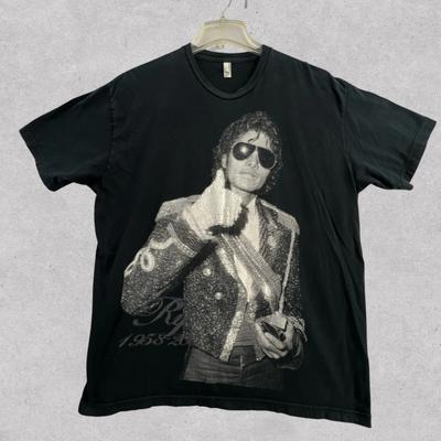 Michael Jackson Digital Graphic T Shirt Mens 2XL Black Memorial RIP 1958-2009