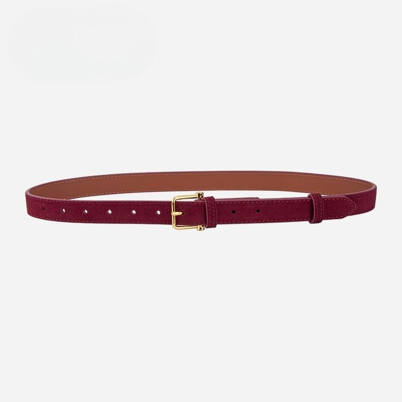 New Matte Design Sense Women's Genuine Leather Belt Retro Versatile Suit Jeans Accessories Commuting Belt