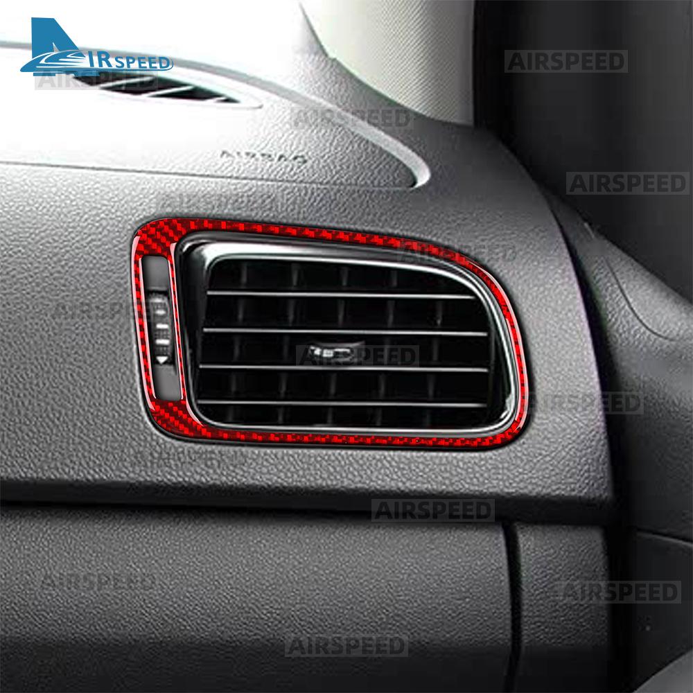 Real Soft Carbon Fiber Trim For Volkswagen VW Polo 2010 2011 2012 2013 2014 MK5 6R LHD RHD Car Center Console Air Outlet