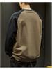 Men's 330g Heavyweight Color Block Sweatshirt Jacket, Plus Size Casual Autumn/Winter Style