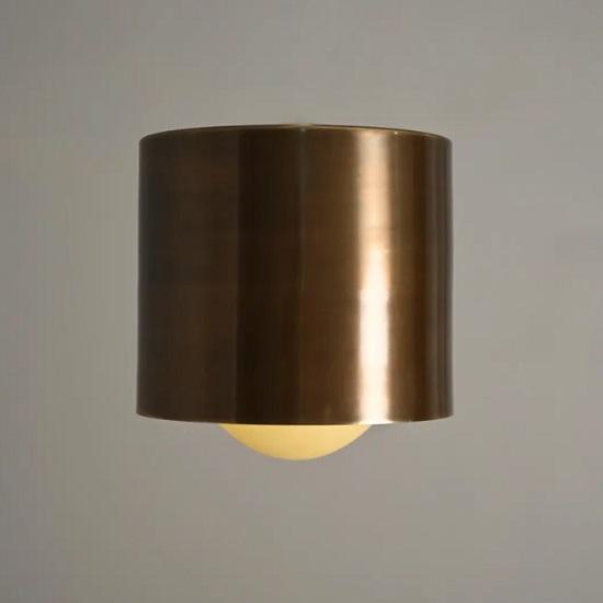 Handmade Brass Globe Light Fixture: Mid Century Wall or Ceiling Lamp