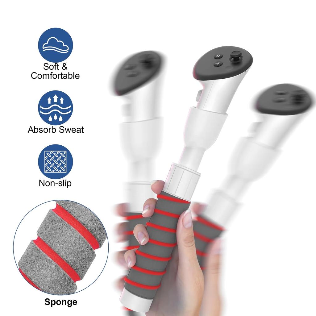 VR Game Handle Attachments Accessories Fit for Meta Quest 3 Controllers,VR Handles Extension Grips for Playing Beat Saber, Gorilla Tag Long Arms Grips