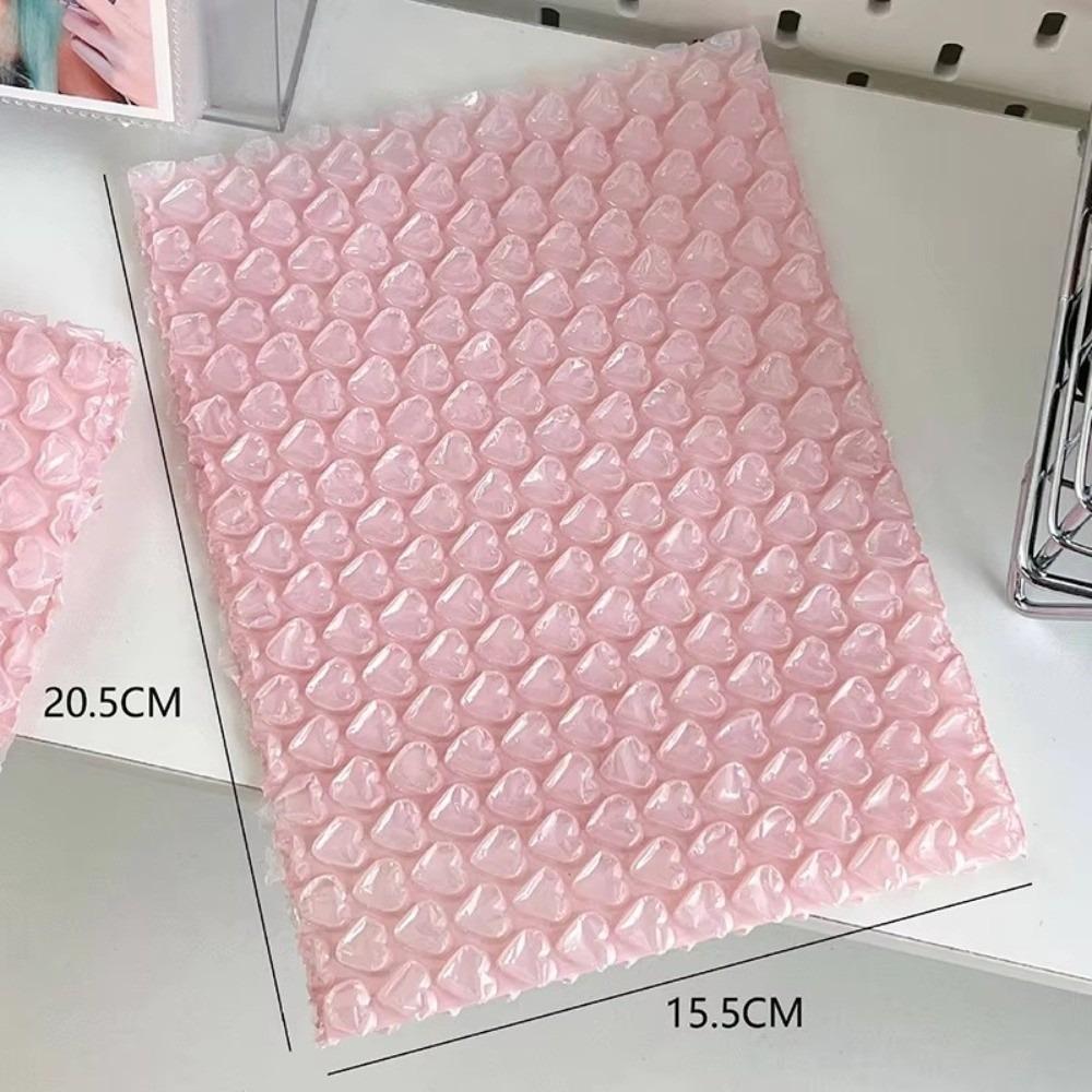 New Pink Heart Bubble Bag Shockproof PE Bubble Film Small Card Sleeve Foldable Padded Envelopes Shipping Protection