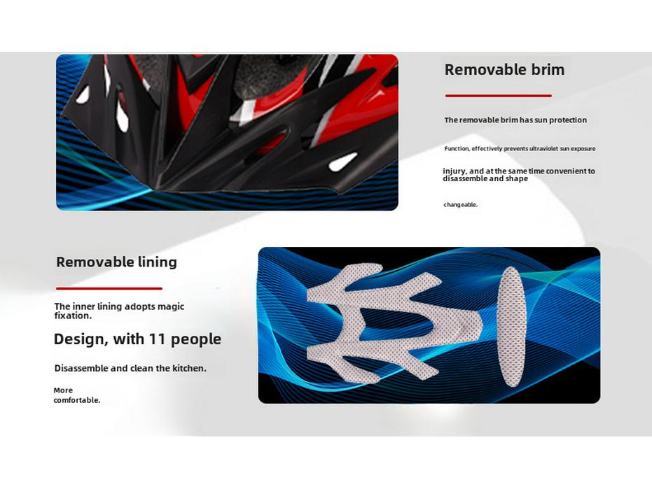 Einteiliger Unisex-Fahrradhelm für Rennrad und Mountainbike