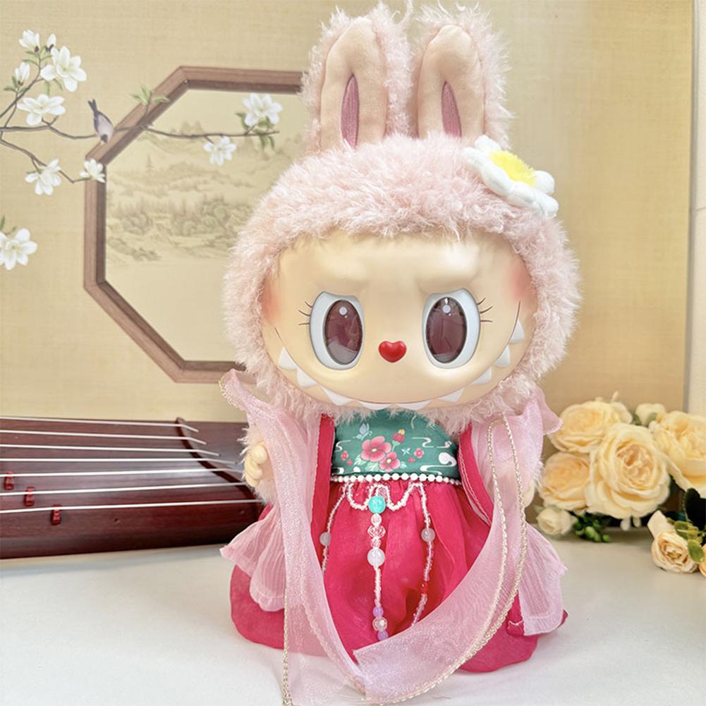 For 38cm Labubu Doll Clothes Fashion Hanfu Clothes Doll Clothes Color Match Hoodies Dolls Accessories Cute Decoration Little Cloths