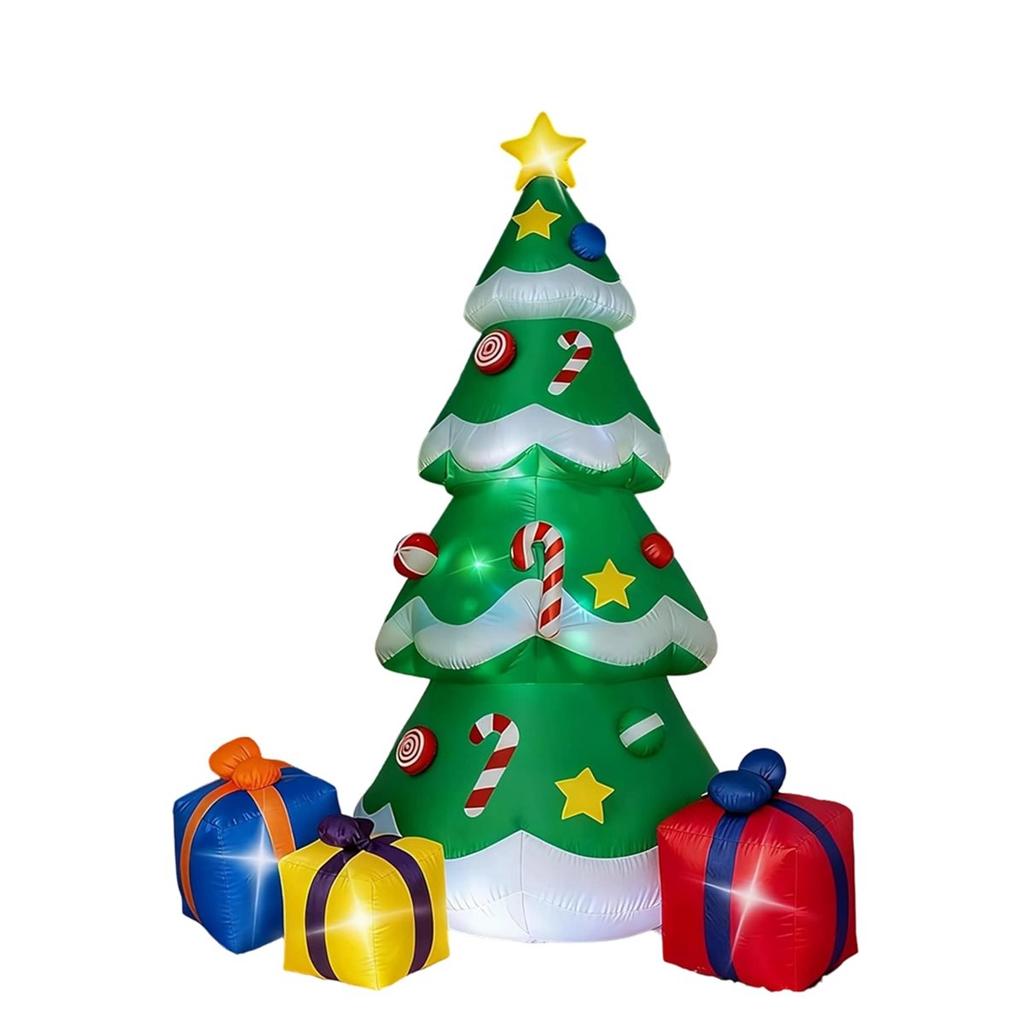 8.2 FT Christmas Inflatable Tree Outdoor Decorations, Blow Up Christmas Tree for Garden Lawn Holiday Decor US Plug
